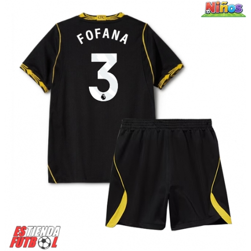 Chelsea Wesley Fofana #3 Segunda Equipación Niños 2026-27 Manga Corta (+ Pantalones cortos)